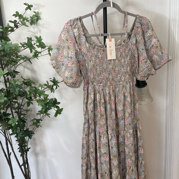 Boho Floral Maxi Dress in Pastel Hues In Loom NWT - Picture 7 of 7